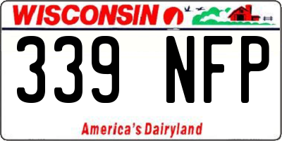 WI license plate 339NFP