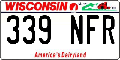 WI license plate 339NFR