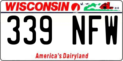 WI license plate 339NFW