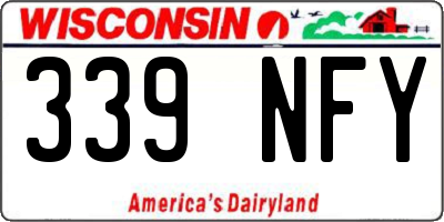 WI license plate 339NFY
