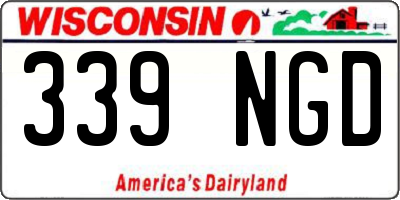 WI license plate 339NGD