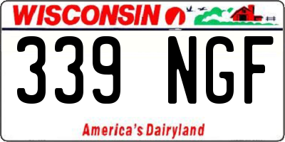 WI license plate 339NGF