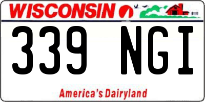 WI license plate 339NGI