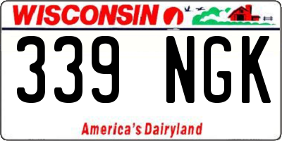 WI license plate 339NGK