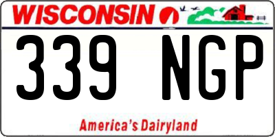 WI license plate 339NGP