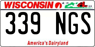 WI license plate 339NGS