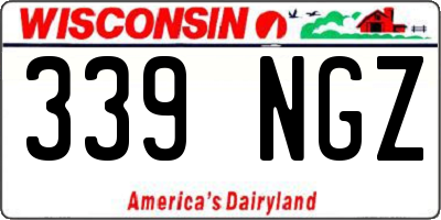 WI license plate 339NGZ