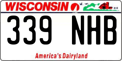 WI license plate 339NHB