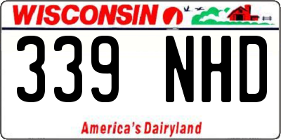 WI license plate 339NHD