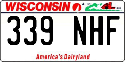 WI license plate 339NHF
