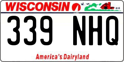WI license plate 339NHQ
