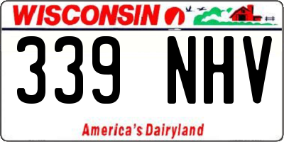 WI license plate 339NHV