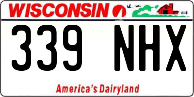 WI license plate 339NHX