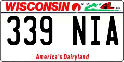 WI license plate 339NIA