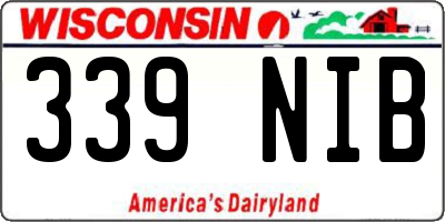 WI license plate 339NIB