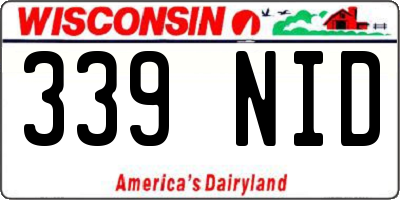 WI license plate 339NID