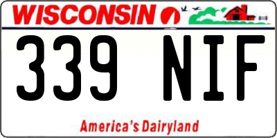 WI license plate 339NIF