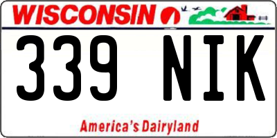 WI license plate 339NIK