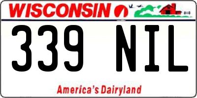 WI license plate 339NIL