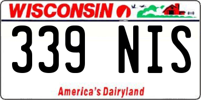 WI license plate 339NIS