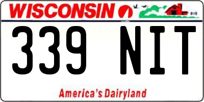 WI license plate 339NIT