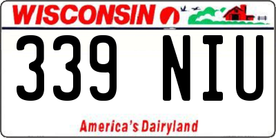 WI license plate 339NIU