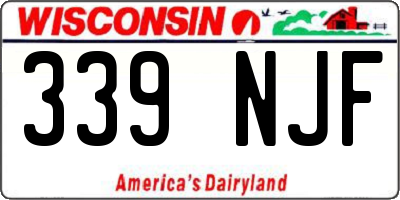 WI license plate 339NJF