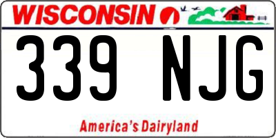 WI license plate 339NJG