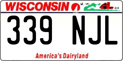 WI license plate 339NJL