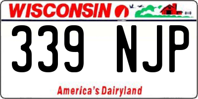 WI license plate 339NJP
