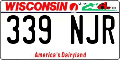 WI license plate 339NJR