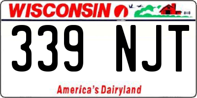 WI license plate 339NJT