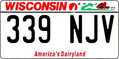 WI license plate 339NJV