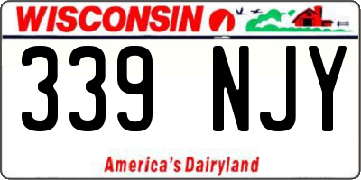 WI license plate 339NJY