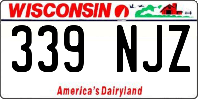 WI license plate 339NJZ