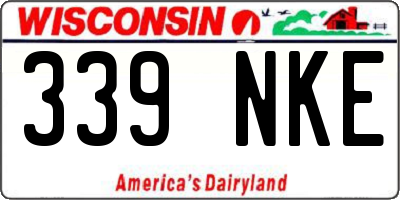 WI license plate 339NKE