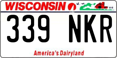 WI license plate 339NKR