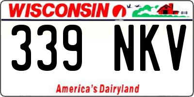 WI license plate 339NKV