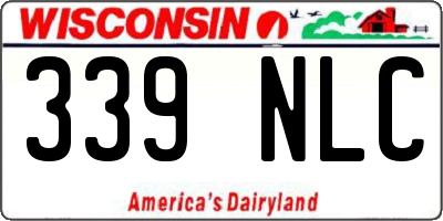 WI license plate 339NLC
