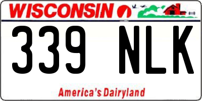 WI license plate 339NLK