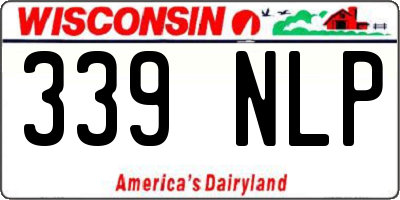 WI license plate 339NLP