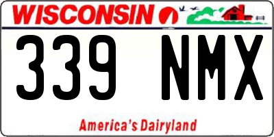 WI license plate 339NMX