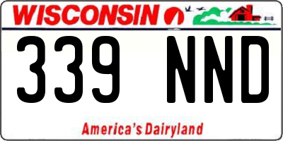 WI license plate 339NND