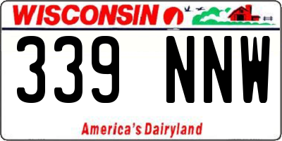 WI license plate 339NNW