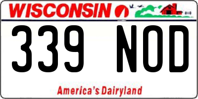 WI license plate 339NOD