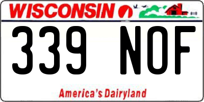 WI license plate 339NOF