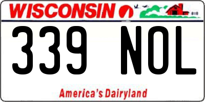 WI license plate 339NOL