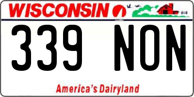 WI license plate 339NON