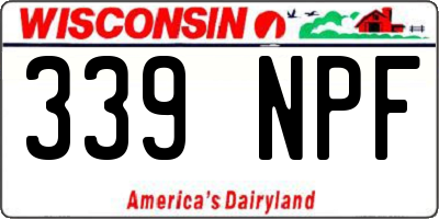 WI license plate 339NPF