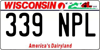 WI license plate 339NPL